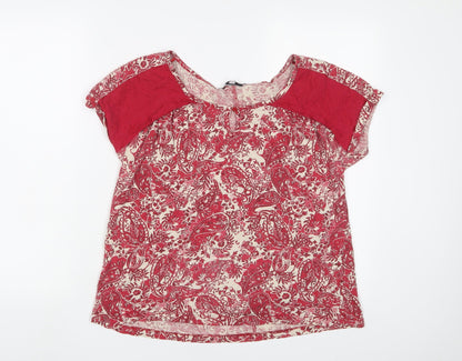 Womens UK Size 12 NEXT Red Basic T-Shirt