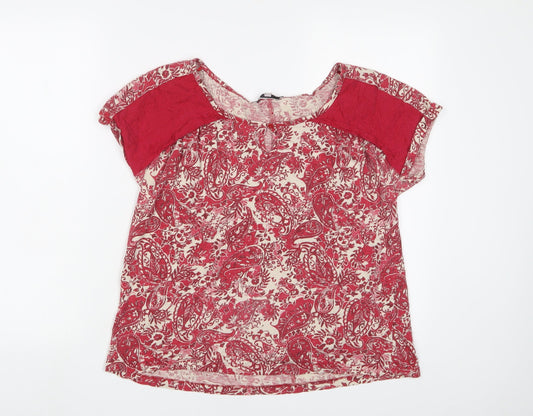 Womens UK Size 12 NEXT Red Basic T-Shirt