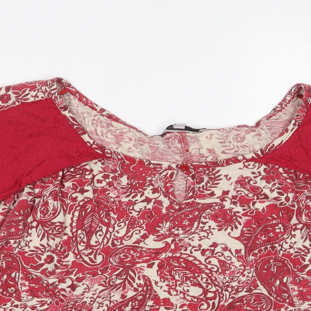 Womens UK Size 12 NEXT Red Basic T-Shirt