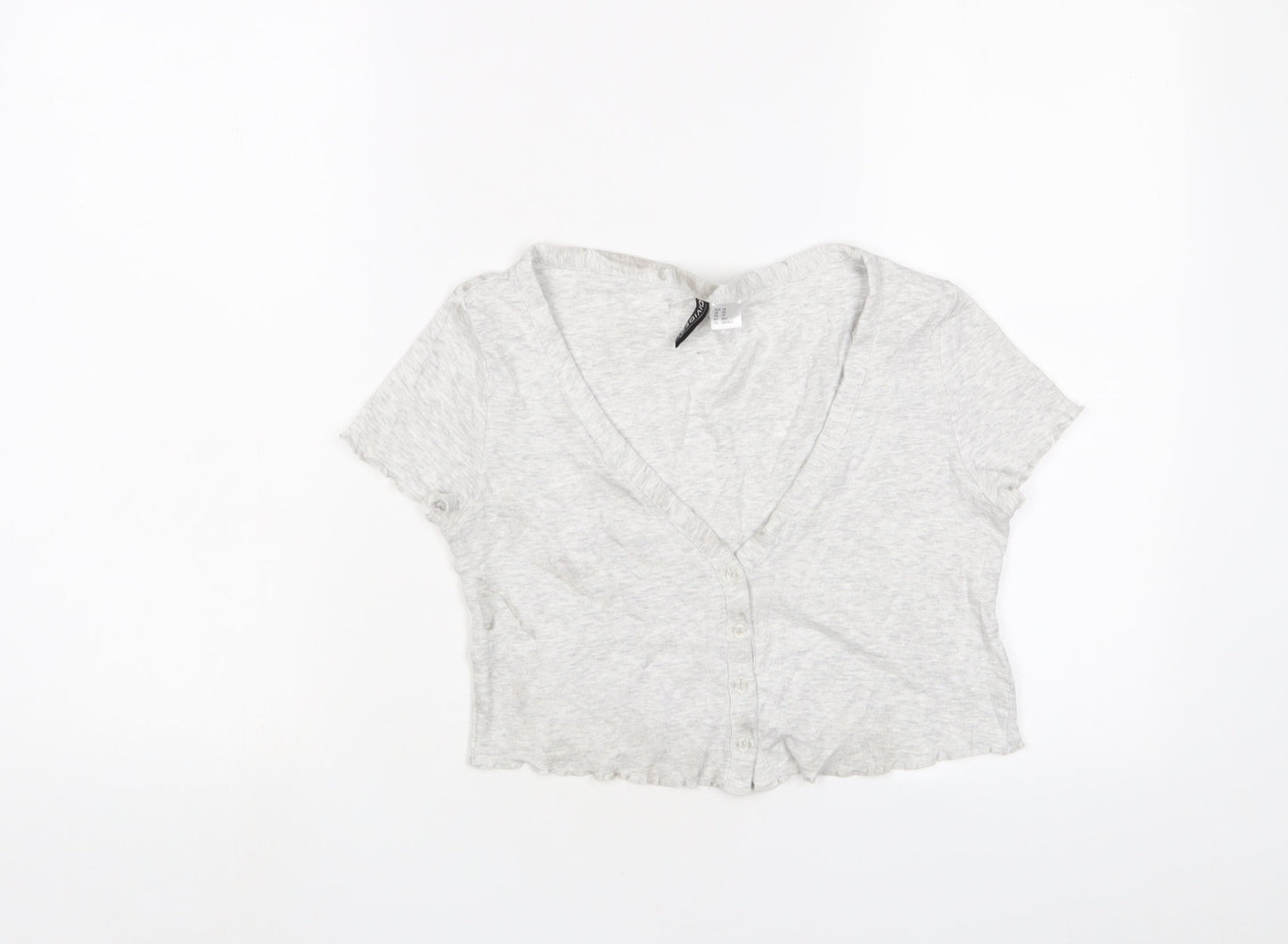 Womens UK Size XS H&M Grey Cardigan Jumper