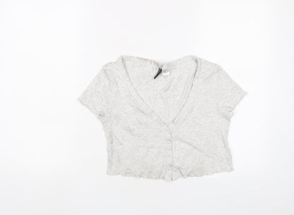 Womens UK Size XS H&M Grey Cardigan Jumper