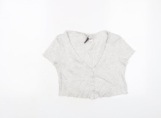 Womens UK Size XS H&M Grey Cardigan Jumper