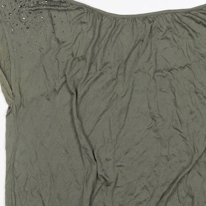 Womens UK Size S H&M Green Basic T-Shirt