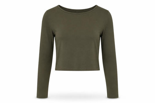 New Look Womens Green Cotton Cropped T-Shirt Size 8 Collared