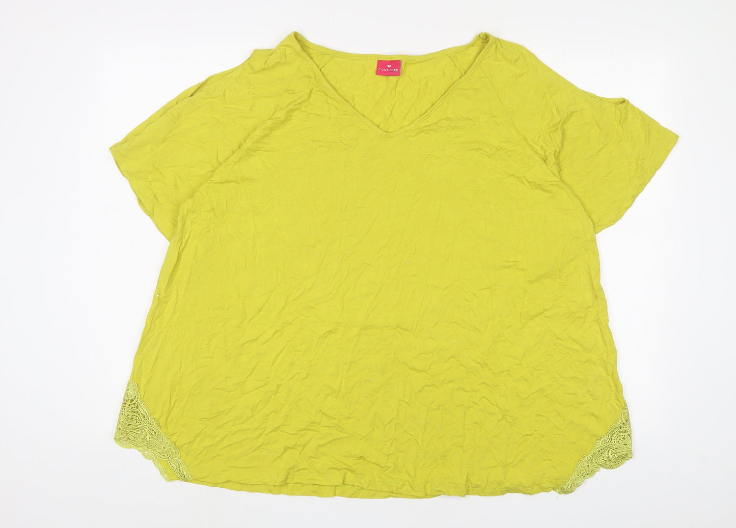 Womens UK Size 3XL Together Yellow Basic T-Shirt