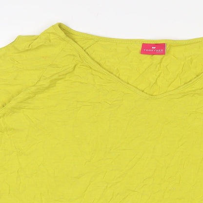 Womens UK Size 3XL Together Yellow Basic T-Shirt