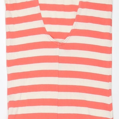 H&M Womens Pink Cotton A-Line Size 12 Boat Neck Pullover
