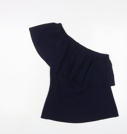 Womens UK Size 10 Warehouse Blue Basic Blouse