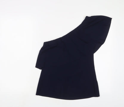 Womens UK Size 10 Warehouse Blue Basic Blouse
