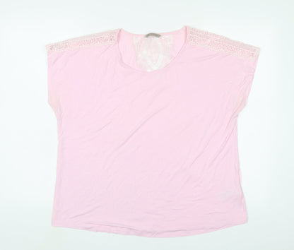 Womens UK Size 18 Marks and Spencer Pink Basic T-Shirt