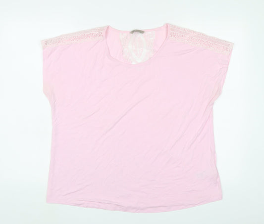 Womens UK Size 18 Marks and Spencer Pink Basic T-Shirt
