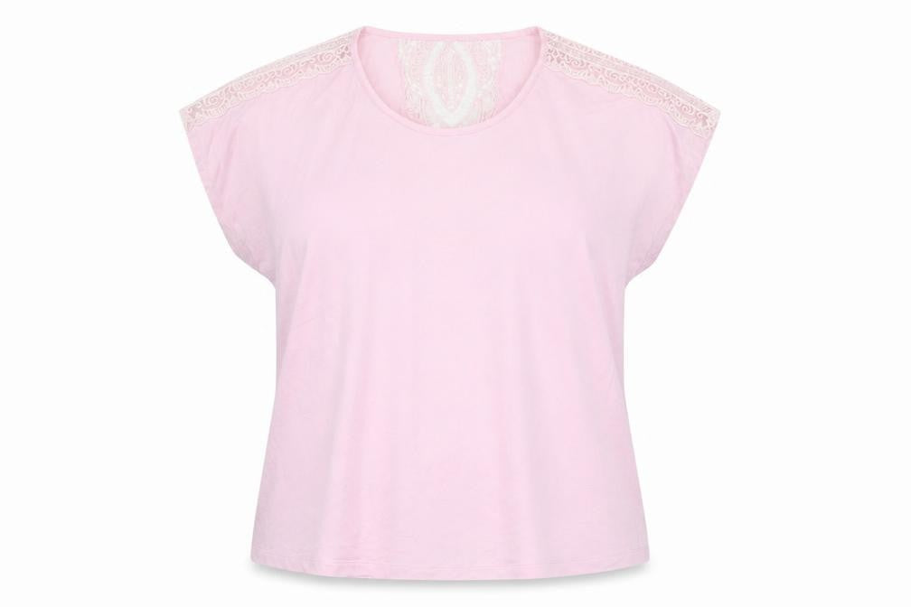 Marks & Spencer Womens Pink Viscose Basic T-Shirt Size 18 Scoop Neck