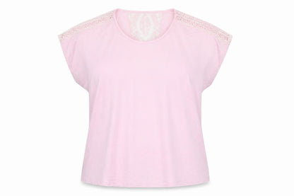 Marks & Spencer Womens Pink Viscose Basic T-Shirt Size 18 Scoop Neck