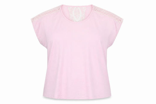 Marks & Spencer Womens Pink Viscose Basic T-Shirt Size 18 Scoop Neck