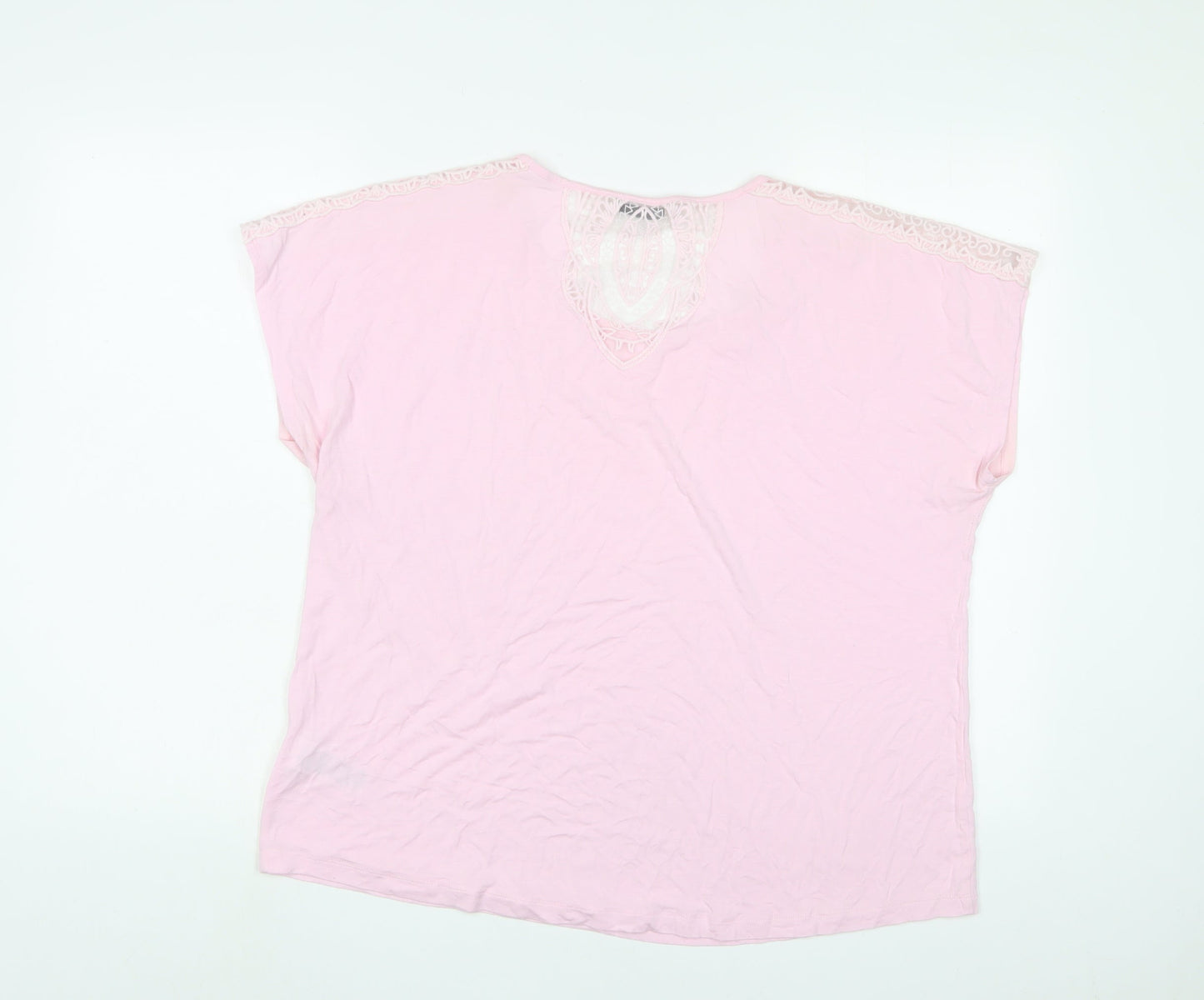 Womens UK Size 18 Marks and Spencer Pink Basic T-Shirt