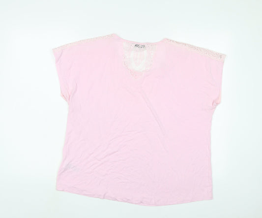 Womens UK Size 18 Marks and Spencer Pink Basic T-Shirt