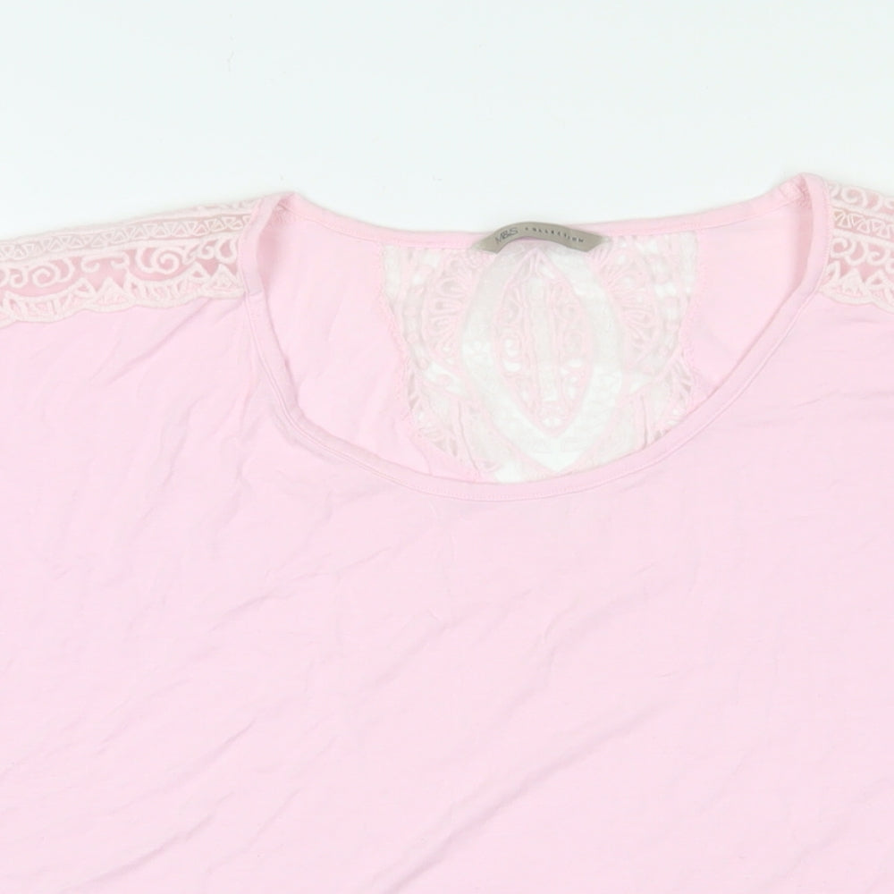 Womens UK Size 18 Marks and Spencer Pink Basic T-Shirt