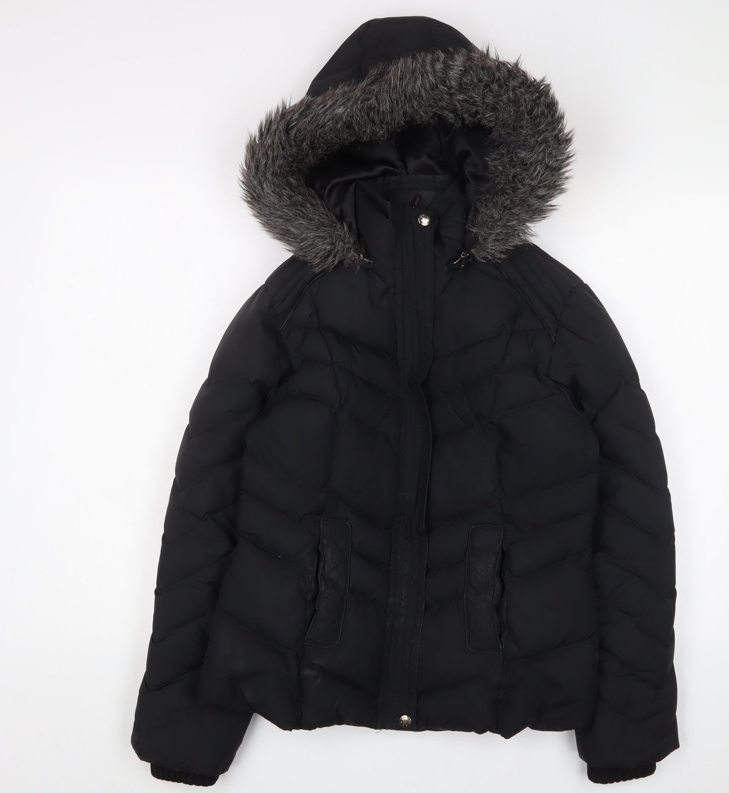 Womens UK Size S Per Una Black Parka Coat