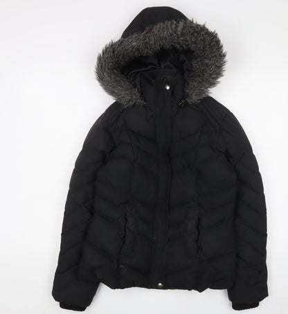 Womens UK Size S Per Una Black Parka Coat