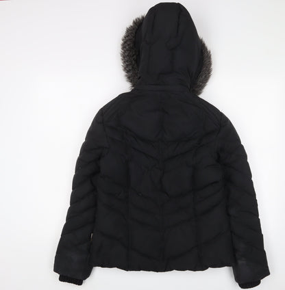 Womens UK Size S Per Una Black Parka Coat