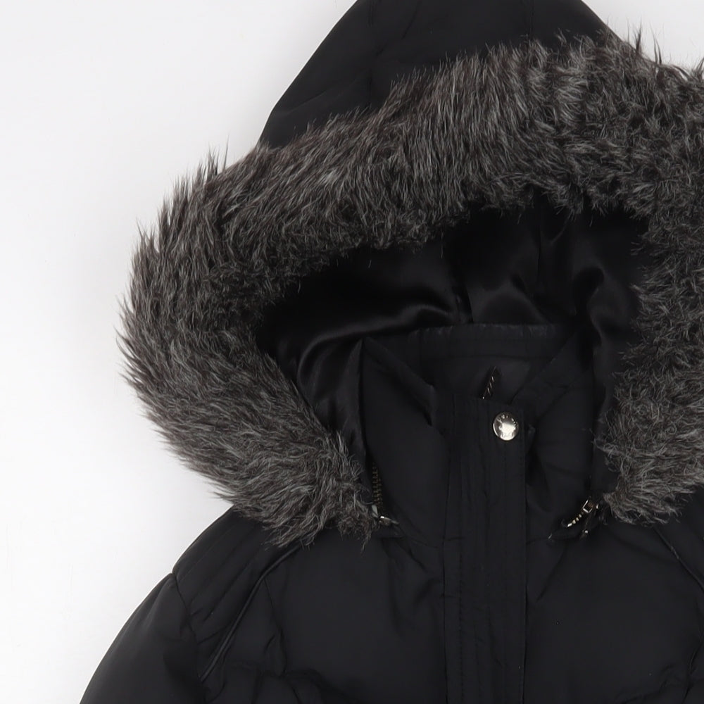 Womens UK Size S Per Una Black Parka Coat