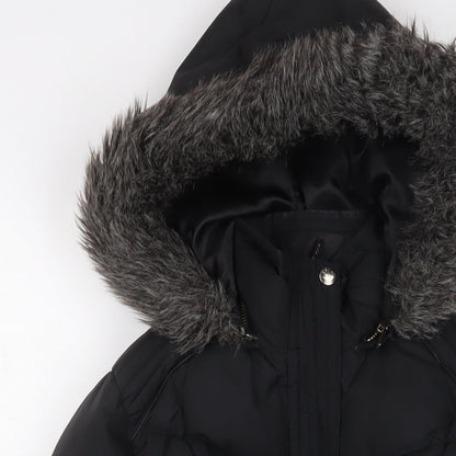 Womens UK Size S Per Una Black Parka Coat