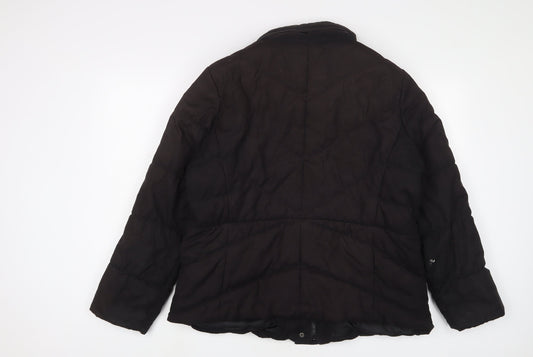 Womens UK Size L Marks and Spencer Black Quilted Coat