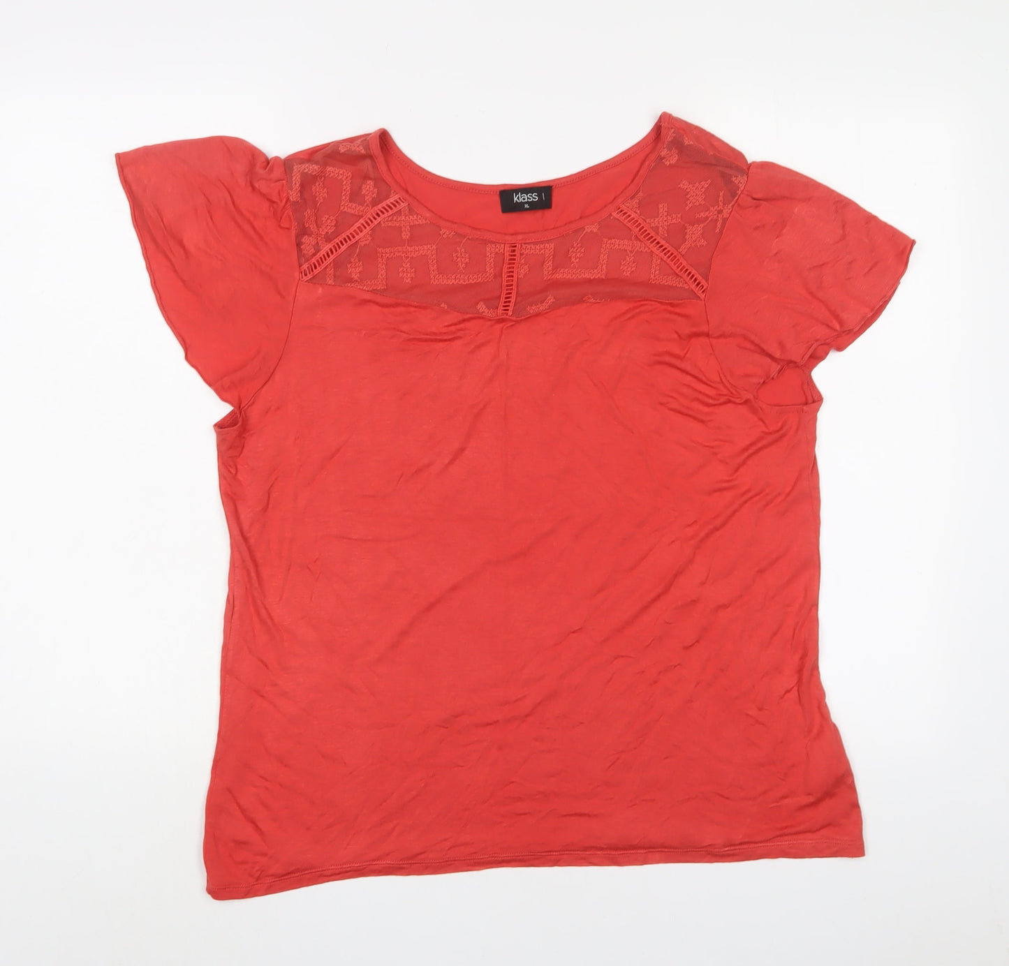 Womens UK Size XL Klass Orange Basic T-Shirt