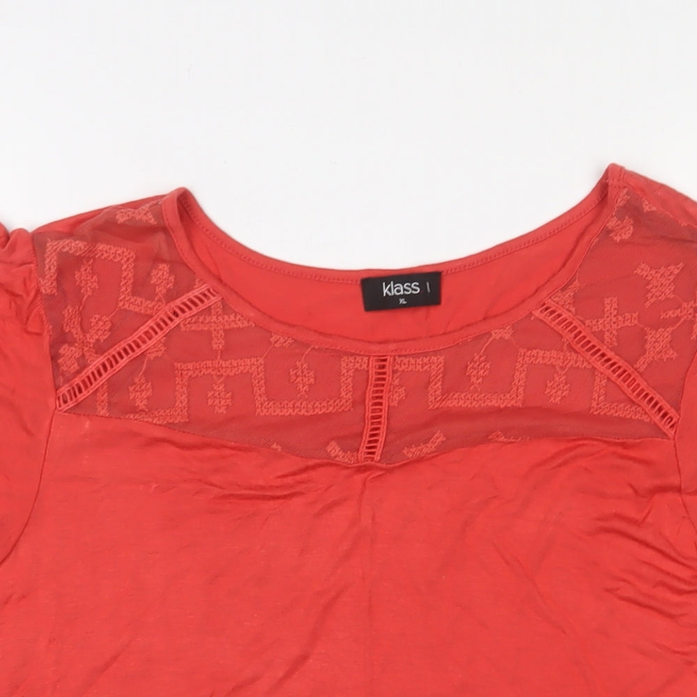 Womens UK Size XL Klass Orange Basic T-Shirt
