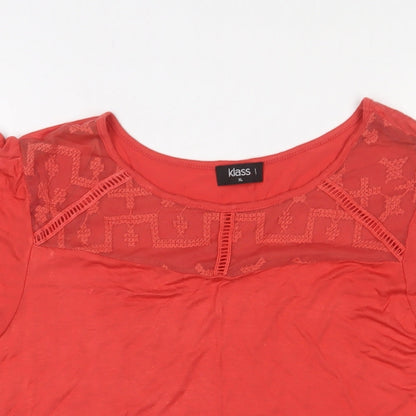 Womens UK Size XL Klass Orange Basic T-Shirt