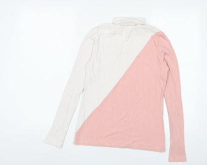 Womens UK Size 14 Select Pink Basic T-Shirt