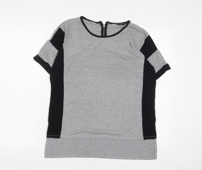 Select Womens Grey Polyester Basic T-Shirt Size 10 Crew Neck