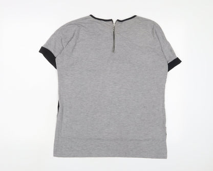 Select Womens Grey Polyester Basic T-Shirt Size 10 Crew Neck