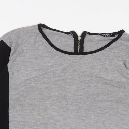 Select Womens Grey Polyester Basic T-Shirt Size 10 Crew Neck