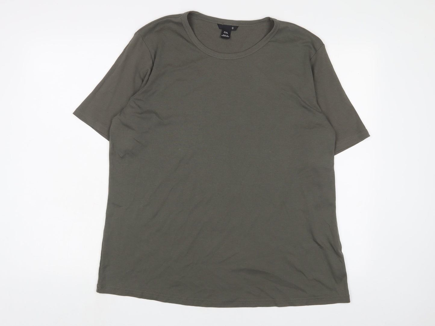 Womens UK Size 2XL H&M Green Basic T-Shirt