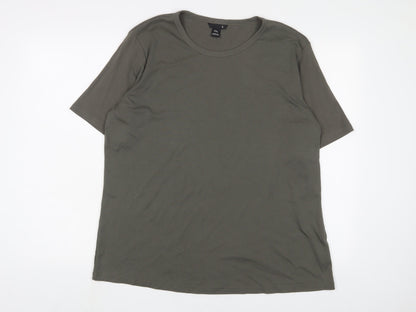 Womens UK Size 2XL H&M Green Basic T-Shirt