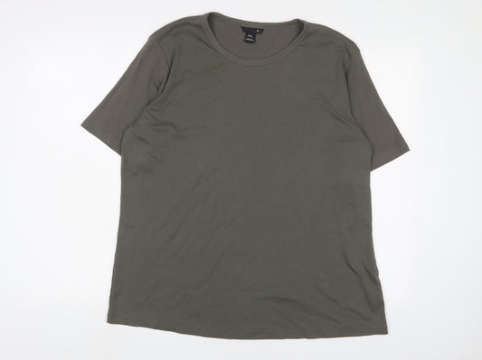 Womens UK Size 2XL H&M Green Basic T-Shirt