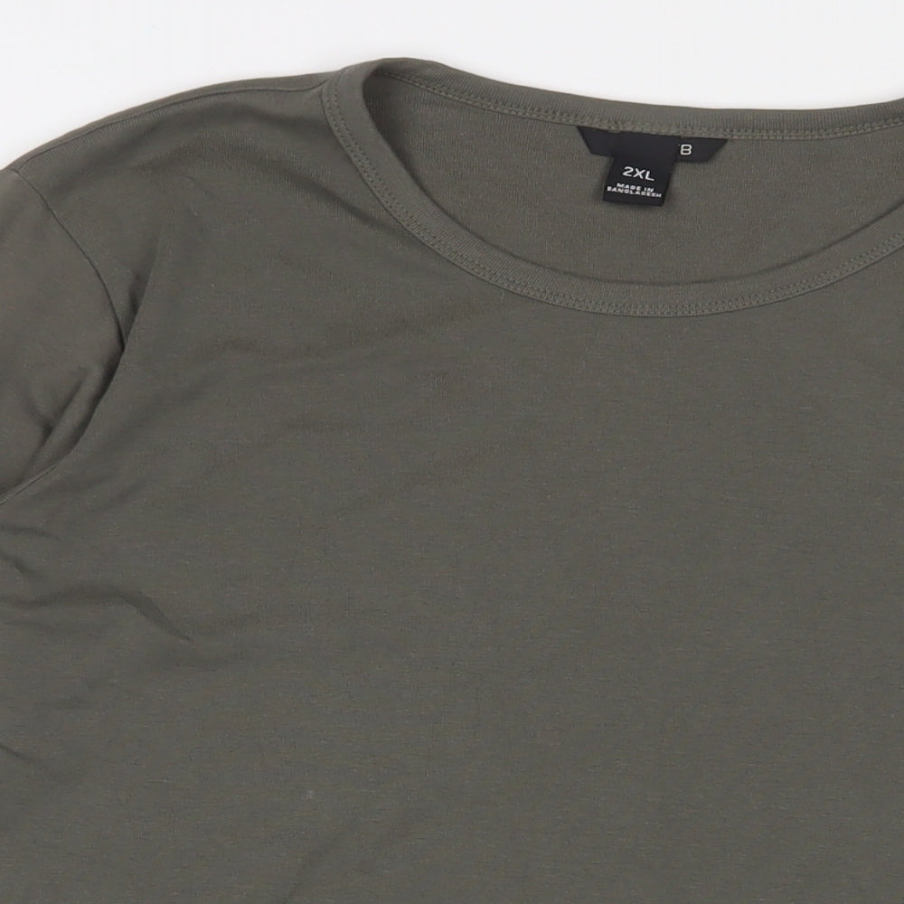 Womens UK Size 2XL H&M Green Basic T-Shirt