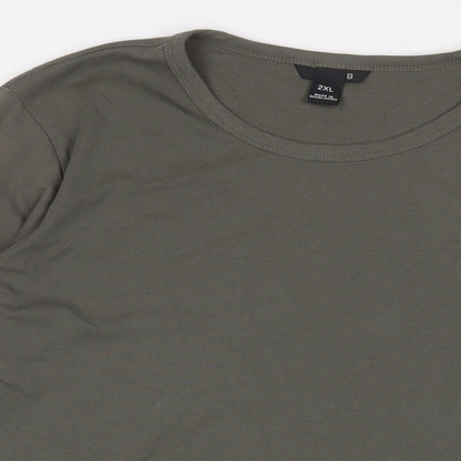 Womens UK Size 2XL H&M Green Basic T-Shirt
