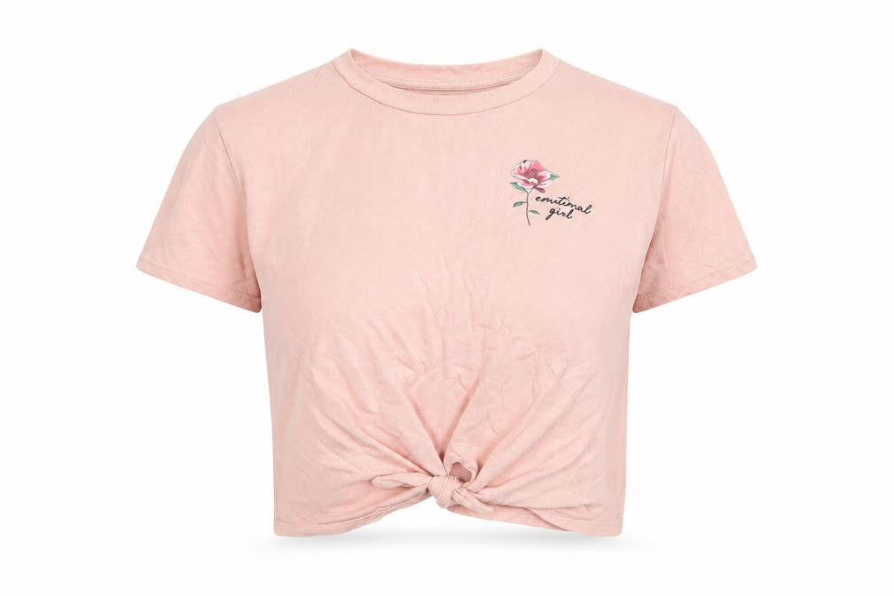 Womens UK Size M H&M Pink Cropped T-Shirt