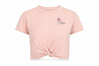 Womens UK Size M H&M Pink Cropped T-Shirt