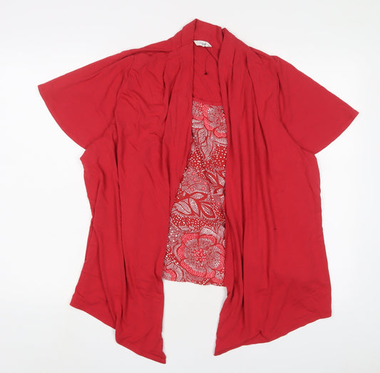 Womens UK Size 20 Classic Red Basic Blouse
