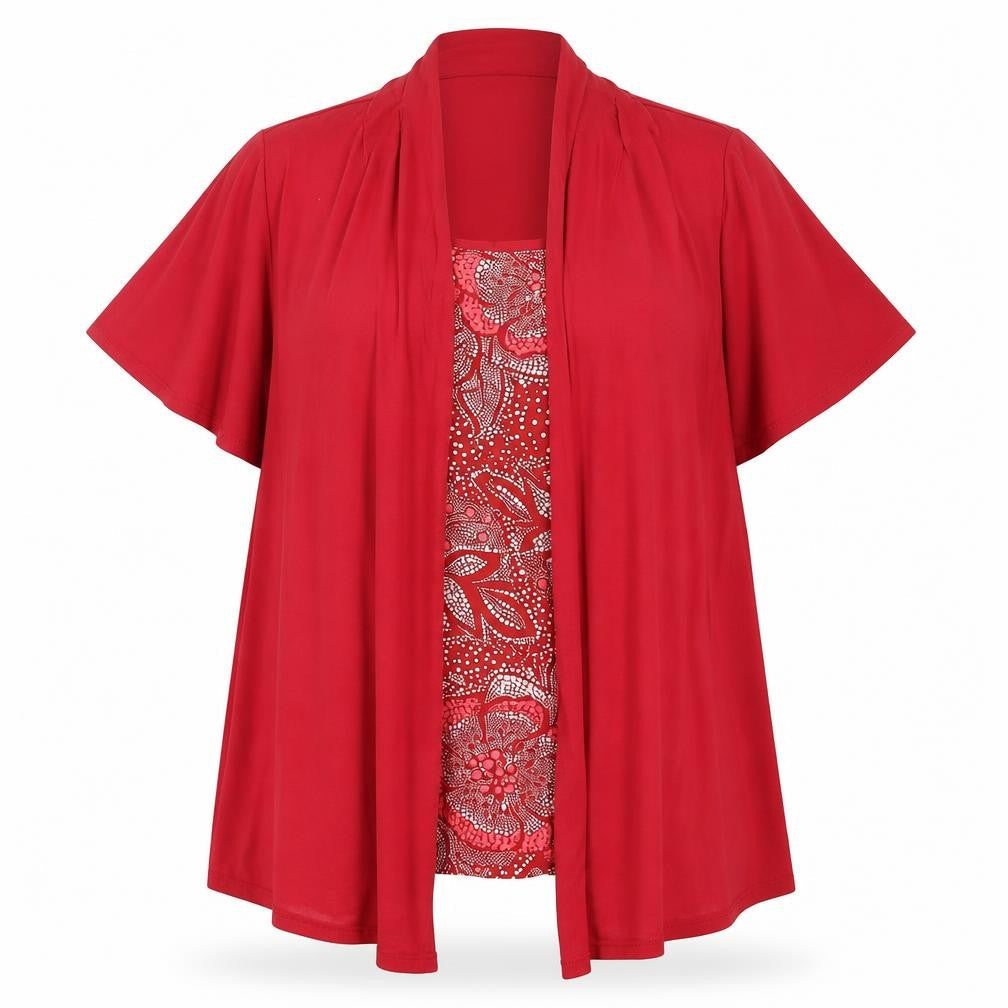Womens UK Size 20 Classic Red Basic Blouse