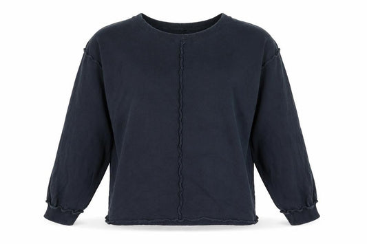 Front view of ASOS women’s blue cotton basic t-shirt, size UK 8, crew neck