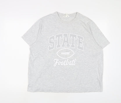 Womens UK Size L H&M Grey Basic T-Shirt