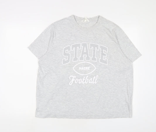Womens UK Size L H&M Grey Basic T-Shirt