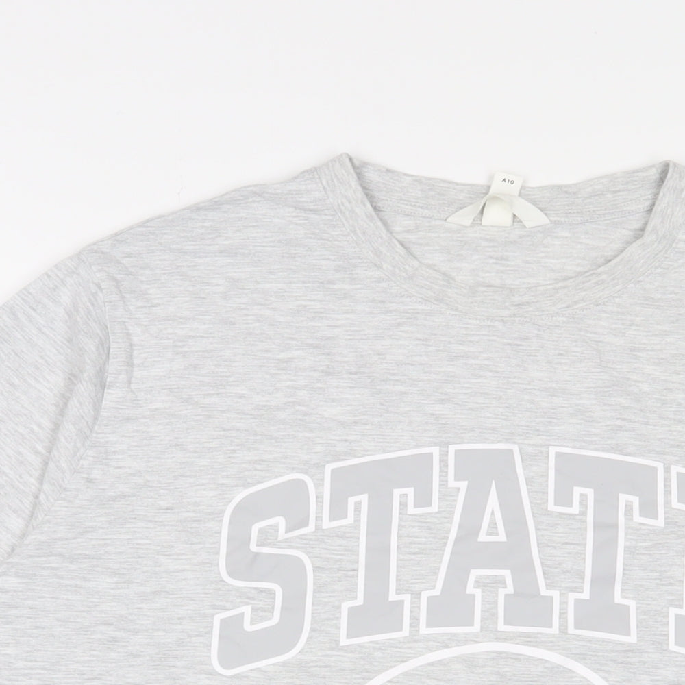 Womens UK Size L H&M Grey Basic T-Shirt