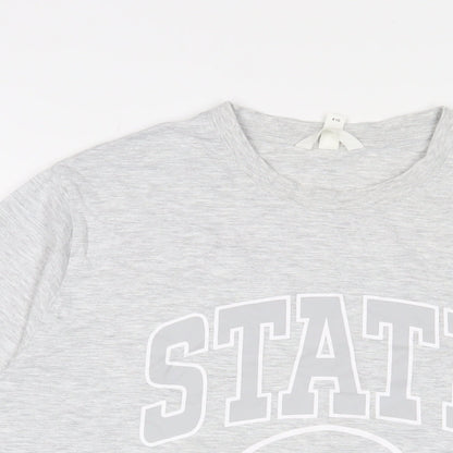 Womens UK Size L H&M Grey Basic T-Shirt