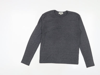 alibi Womens Grey Polyester Basic T-Shirt Size M Crew Neck
