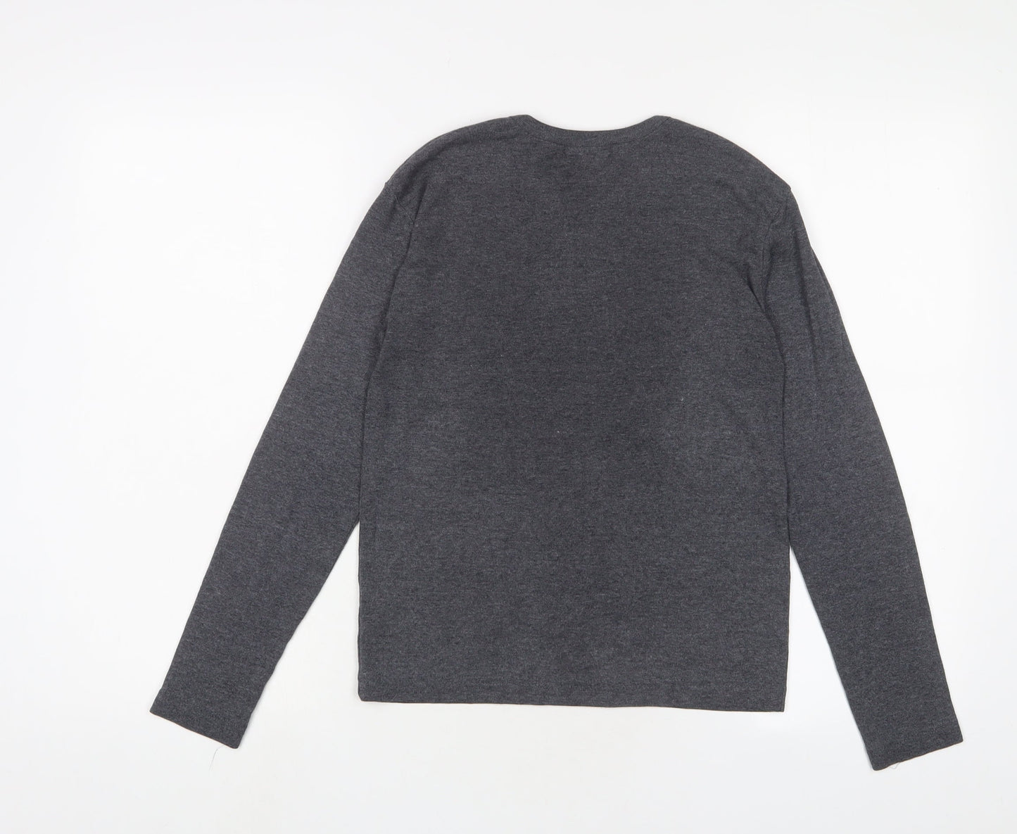 alibi Womens Grey Polyester Basic T-Shirt Size M Crew Neck